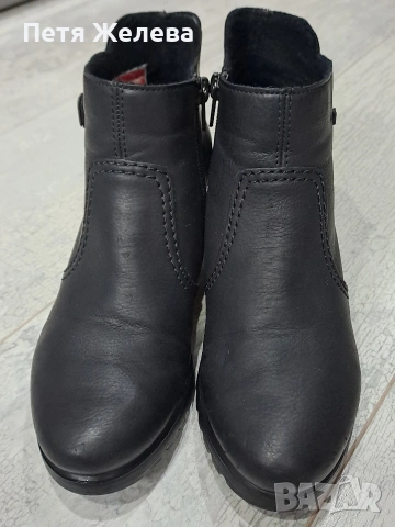 Дамски боти от естествена кожа RIEKER  N36, снимка 4 - Дамски боти - 53204142