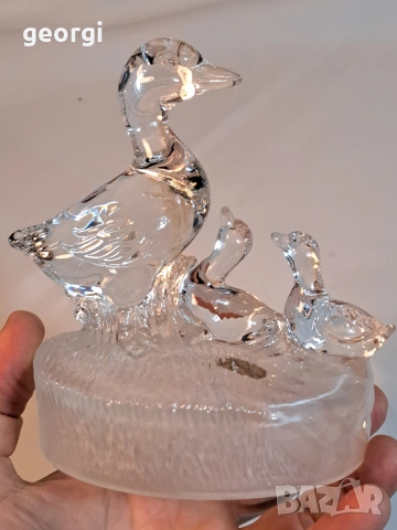 италианска кристална фигура патица с патета RCR Italy 32/3, снимка 5 - Декорация за дома - 53123795