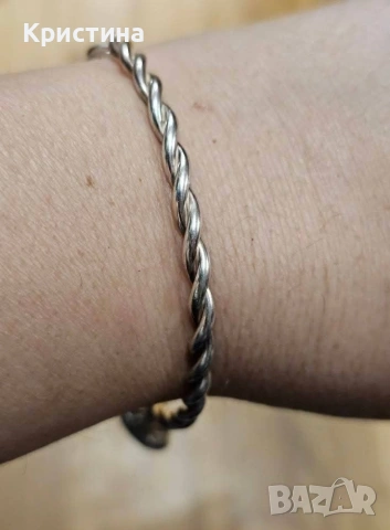 Сребърна гривна със сърце, снимка 3 - Гривни - 53905499