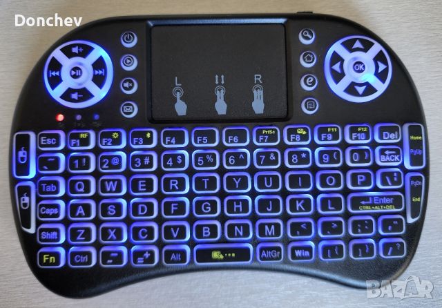 Мини Безжична Клавиатура с LED светлина, снимка 1 - Клавиатури и мишки - 45799262