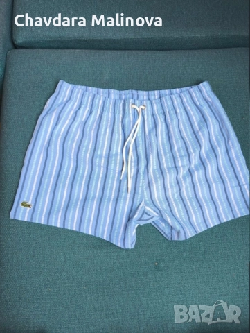 Lacoste 90-те Винтидж шорти за плуване Раирани 7 Спортно облекло Hype, снимка 2 - Бански - 51781590