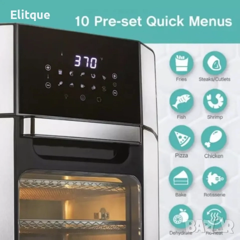 Фурна еър фрайър Sokany 12L 1800W, снимка 4 - Друга електроника - 52593634