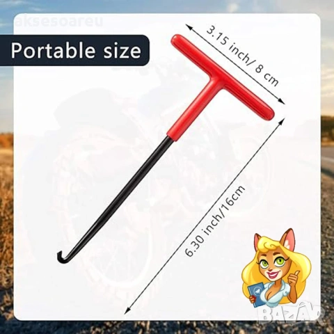  2 бр. издръжлива кука с Т-образна дръжка инструмент за издърпване на пружини за ауспуси спирачки, снимка 4 - Други инструменти - 53873691