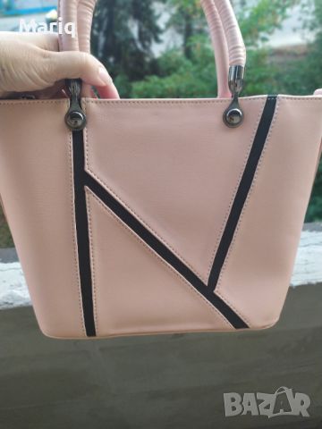 Нова дамска чанта розова чанта кожена чанта , снимка 4 - Чанти - 45156445