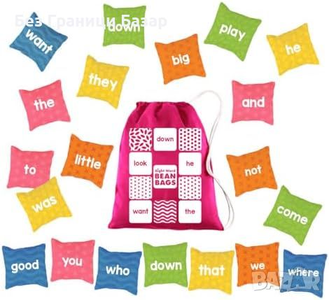 Ново Игри с думи за деца 4+ 25 бобени торбички Образователна играчка