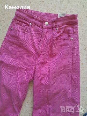Розови дънки H&M, XS(34) размер , снимка 4 - Дънки - 45263953