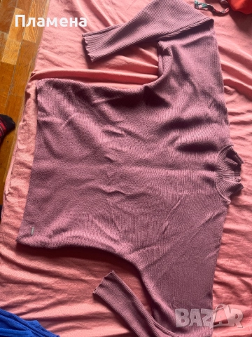 Топла розова блуза заваляна леко м , снимка 2 - Блузи с дълъг ръкав и пуловери - 51865242