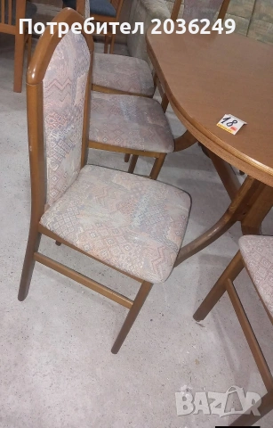 Комплект масивна разтегателна маса с 6 стола, снимка 5 - Маси - 54194351