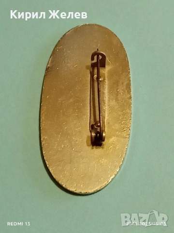 Винтидж емайлирана брошка с флорален мотив украсен в оранжево,зелено и черно 34563, снимка 6 - Други - 52562389