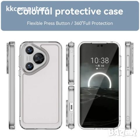 Huawei Pura 70 Силиконов Калъф Transparent TPU и Протектор, снимка 2 - Калъфи, кейсове - 51404935
