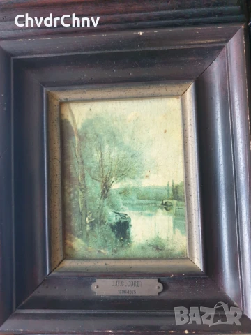 4бр малки картини принт върху платно/репродукции/дървена рамка 22x20см, снимка 7 - Картини - 51332386