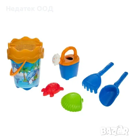 Пластмасови играчки за плаж, Син, 5 бр.