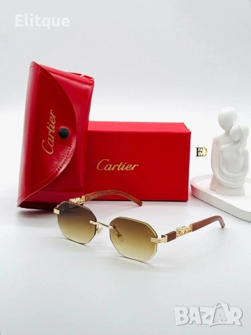 слънчеви очила cartier с ув защита,кутия , калъф и кърпичка на марката , снимка 3 - Слънчеви и диоптрични очила - 54214803