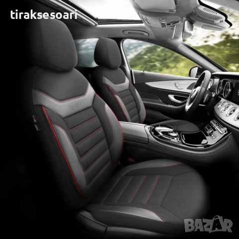 Луксозна тапицерия OTOM Individual Design черна с червен шев – универсален комплект , снимка 5 - Аксесоари и консумативи - 53625091