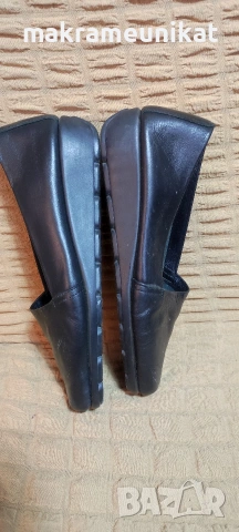 Дамски обувки,черна естествена кожа, цяла платформа, стелка 25,5 см, като нови, снимка 3 - Маратонки - 53814453