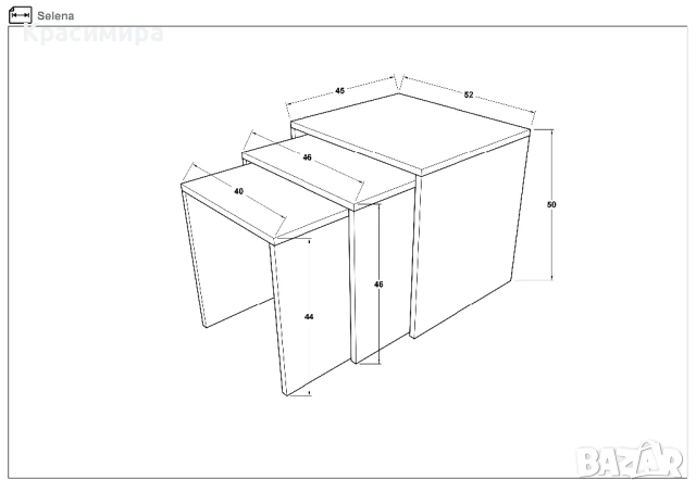 Холна маса бяла 3в1, масички, снимка 5 - Маси - 53962345