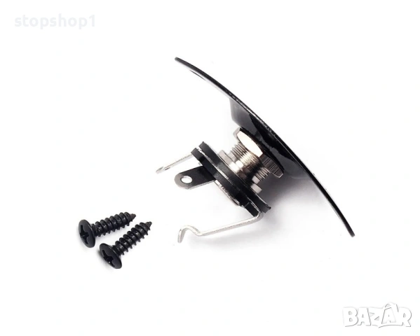 Комплект входен жак 1/4 инча Fokelyi черен 48x25.5мм, снимка 4 - Китари - 53998615