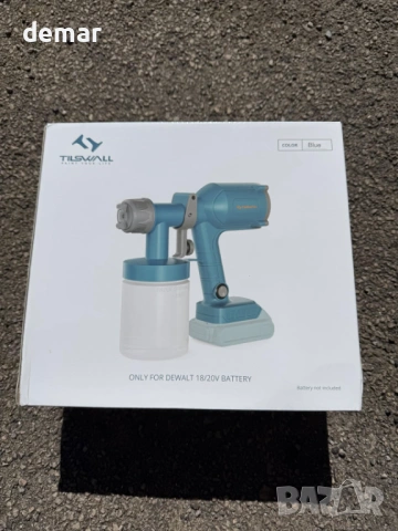 Преносим бояджийски пистолет Tilswall за Dewalt 18V/20V батерия, 600 мл, без батерия, снимка 11 - Други инструменти - 54226117