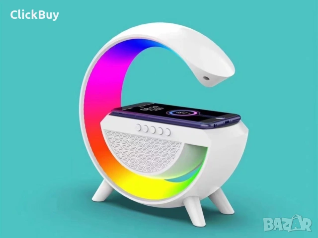 Тонколона с LED светлинки и станция за безжично зареждане / Лампа-зарядно с LED светлини и тонколона, снимка 3 - Тонколони - 54153434