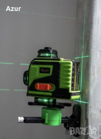 4D Лазерен Нивелир с 16 Линии (Четири Точков), Самонивелиращ се, със Зелен Лазер с тринога, снимка 1 - Други инструменти - 46214196