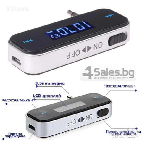 3,5 мм FM мини предавател за кола, снимка 7 - Аксесоари и консумативи - 52483121