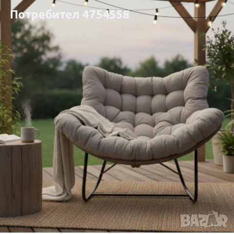 Люлеещ се стол Svinga - здрава стоманена рамка и мека възглавница, снимка 3 - Столове - 53832622