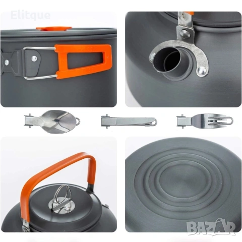 Къмпинг комплект за готвене XXL от 15 части – Пълен сет от анодиран алуминий, снимка 11 - Други стоки за дома - 54189372