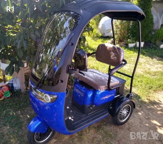 Електрическа триколка с покрив - Синя, снимка 2 - Мотоциклети и мототехника - 51339378