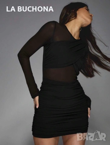 Черна парти рокля, снимка 4 - Рокли - 54067548