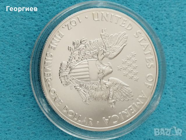 Американски орел сребърен $1-1oz-31.10 гр.От 2011 год. и 2010 год.., снимка 2 - Нумизматика и бонистика - 41625623