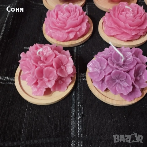 Ароматни восъчни свещи - цветя и рози  различни цветове, снимка 16 - Подаръци за сватба - 53168297