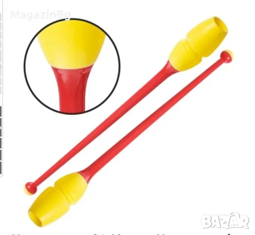 Бухалки за художествена гимнастика, 45.5 см, 180 г, Съединяващи се, Дизайн 1, снимка 1