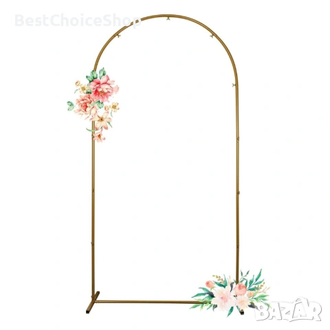 Метална сватбена арка, 2м х 1м рамка за сватбена арка златна, снимка 8 - Други - 53501736