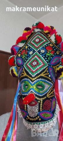 Кукерска маска, гугла, нова, Новодел, уникат, ръчна изработка , снимка 14 - Декорация за дома - 46988271