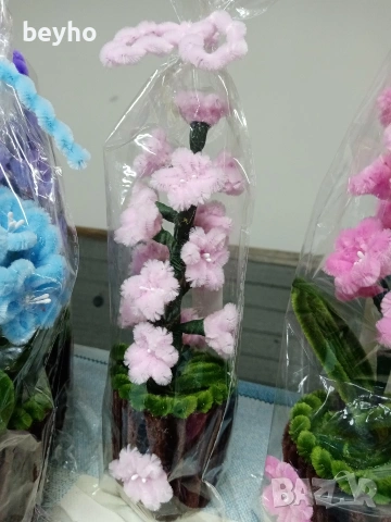 ръчно изработени цветя , снимка 2 - Декорация за дома - 53431434