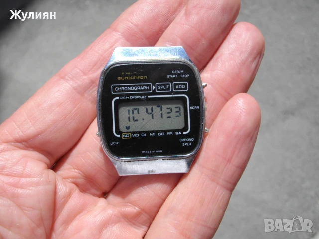 КОЛЕКЦИОНЕРСКИ РЕТРО ЕЛЕКТРОНЕН ЧАСОВНИК RUHLA EUROCHRON LCD, снимка 3 - Антикварни и старинни предмети - 50592047