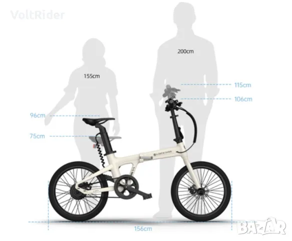 УЛТРА леко сгъваемо електрическо колело ADO Air 20S 350W 36V 9.6Ah, снимка 6 - Велосипеди - 48407897