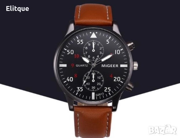 Спортно-елегантен мъжки часовник с к. каишка и кварцов механизъм  , снимка 8 - Мъжки - 52819458