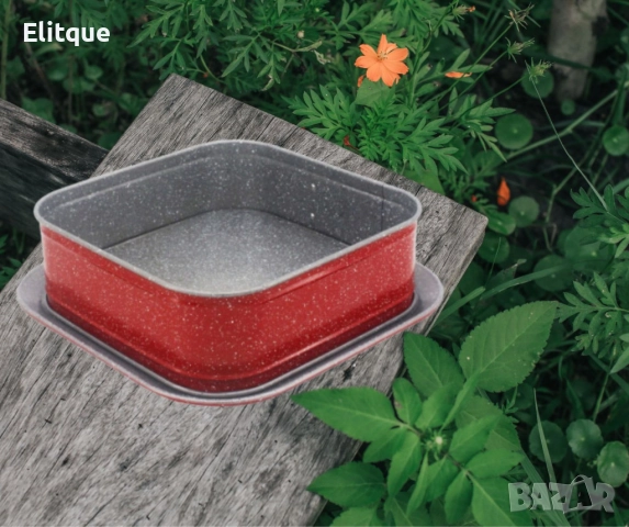 Форма с падащо дъно, 27.5x27.5 см, Мраморно покритие, снимка 3 - Други - 52786810