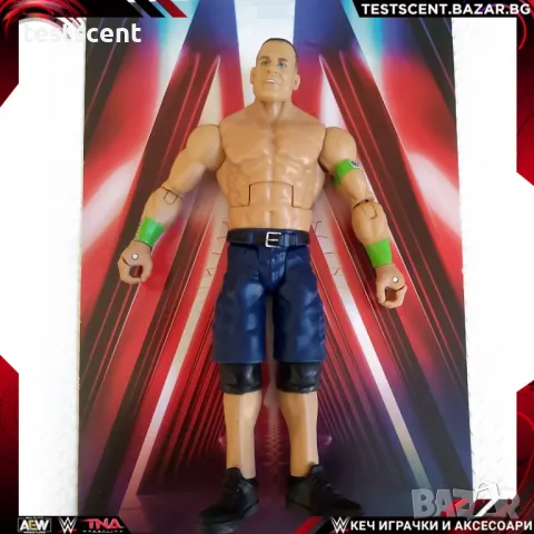 Екшън фигура WWE John Cena Джон Сина Mattel Blue Cargo Lime Green Armbands figure играчка, снимка 1 - Фигурки - 48490714