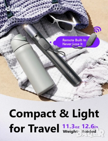 LISEN 170 см статив за телефон, селфи стик статив с дистанционно за iPhone и Android, снимка 5 - Селфи стикове, аксесоари - 53961286