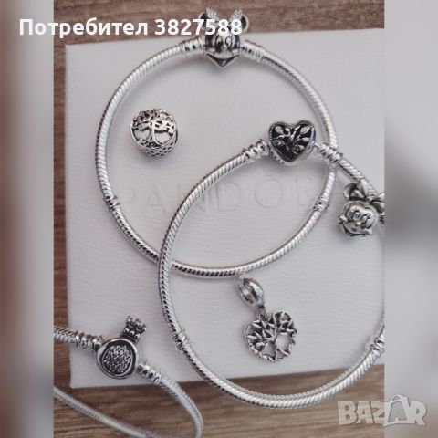 Сребърни гривни с печат Pandora, снимка 1 - Гривни - 45355419