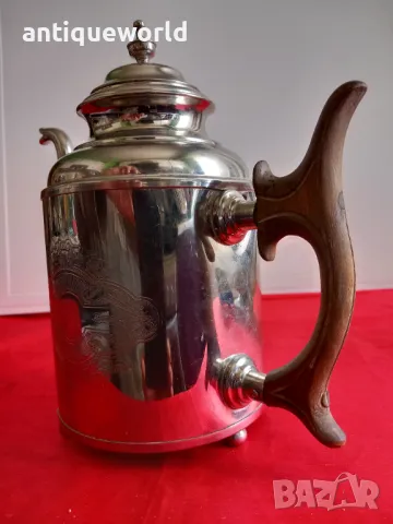 Стара Посребрена Кана , Чайник с Монограм, снимка 2 - Антикварни и старинни предмети - 49855940