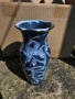 Артистична керамична ваза – Тъмносин меланж, снимка 2
