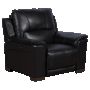 Кожен фотьойл с електрически релакс механизъм COMODO LUX - черен , снимка 1 - Дивани и мека мебел - 16426801