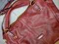 Кожена дамска голяма чанта в цвят бордо Cristhelen B, снимка 4