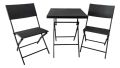 Модерен сгъваем Сет, 2бр. стола + 1бр. Маса, Цвят: Черен, TLE016-P