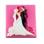Силиконов молд младоженци за декорация на торта фондан , молд сватба булка булчинска рокля, снимка 1