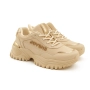 Дамски бежови сникърси с масивна подметка и златисти акценти, снимка 1