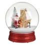 Коледна снежна топка с автоматичен сняг, Дядо Коледа, елен, елхи, LED, снимка 1